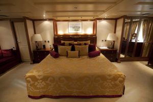 Aristotle Onassis's Super Yacht Christina O which is open to the public at South Quays .. The Onassis Suite