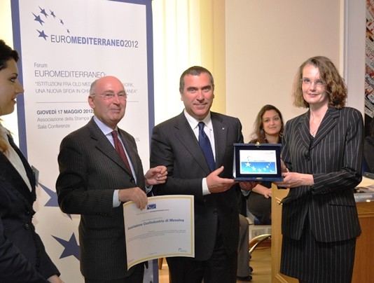 CONFINDUSTRIA MESSINA SI AGGIUDICA IL PREMIO INTERNAZIONALE EUROMEDITERRANEO 2012
