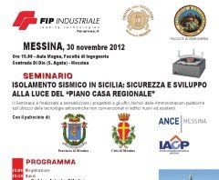 “ISOLAMENTO SISMICO IN SICILIA”: SEMINARIO IL 30 NOVEMBRE ALLA FACOLTÀ DI INGEGNERIA