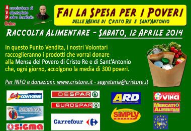 Oggi spesa solidale per i Padri Rogazionisti di Cristo Re e Sant’Antonio