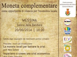 MONETA COMPLEMENTARE MESSINESE, CONVEGNO A PALAZZO ZANCA CON L’ECONOMISTA GALLONI