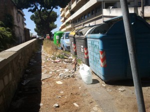 Rifiuti in viale Italia