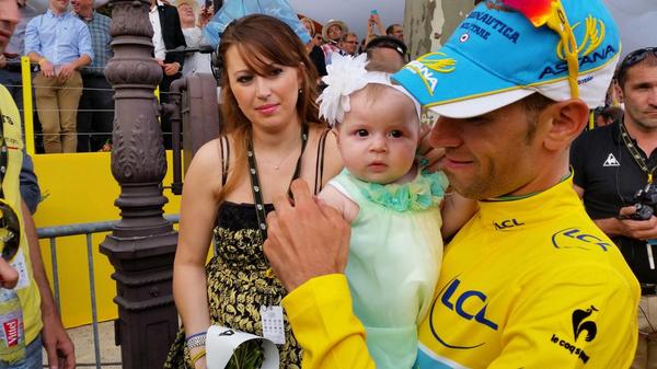 nibali con la moglie e il figlio