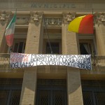 STRAGE DI VIA D’AMELIO: A PALAZZO ZANCA UNO STRISCIONE PER CHIEDERE VERITA’