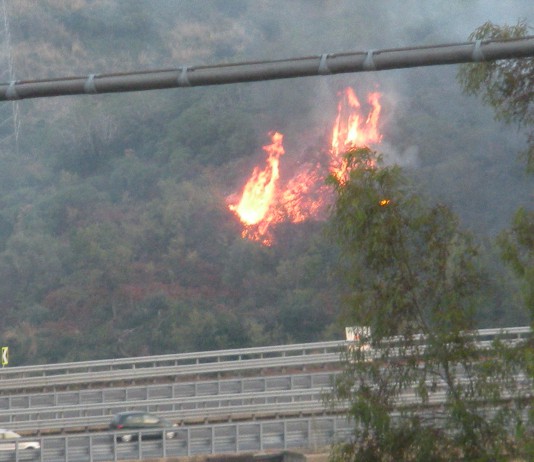 CAMARO, DIVAMPANO LE FIAMME IN COLLINA