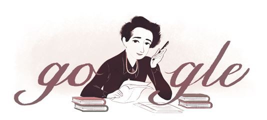 108 ANNI DALLA NASCITA DELLA FILOSOFA HANNAH ARENDT: GOOGLE LE DEDICA UN DOODLE