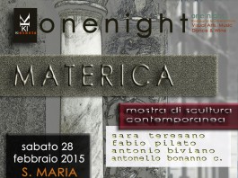 “Materica”, l’evento multisensoriale, che aprirà la rassegna “One night” dal 28 febbraio al 19 giugno, a Santa Maria Alemanna