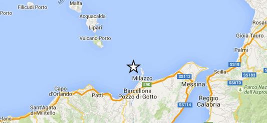 Terremoto a Milazzo: scossa di magnitudo 2.9, epicentro in mare
