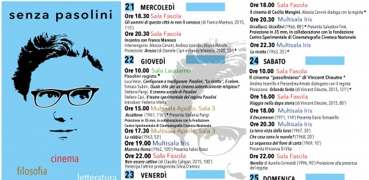#senzaPasolini: si apre la manifestazione. Ecco il programma