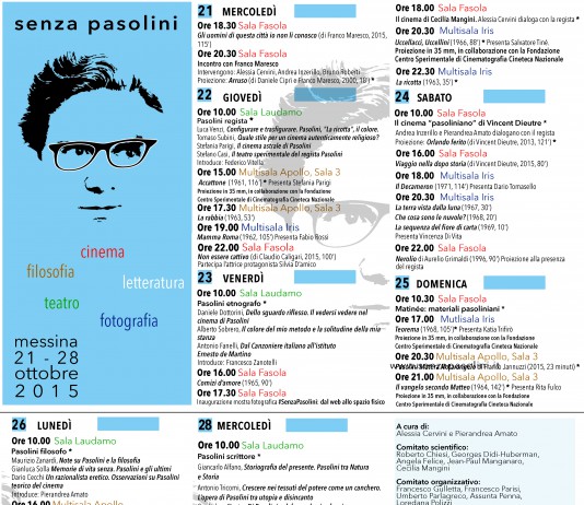 #senzaPasolini: si apre la manifestazione. Ecco il programma