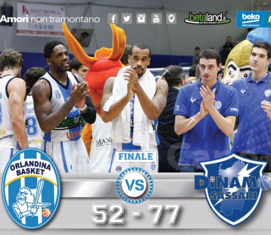 Basket Serie A Beko – L’Orlandina cede ai Campioni d’Italia della Dinamo Sassari 52-77