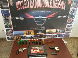 Messina: armi e munizioni rinvenute dai Carabinieri