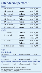 Calendario spettacoli