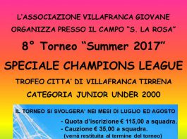 Sabato 15 luglio al via l’ “8° Trofeo Città di Villafranca Tirrena” di Calcio 5