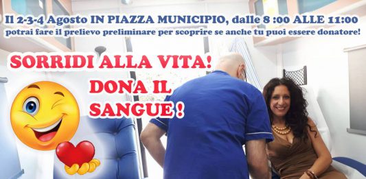 Donare sangue: a Piazza Municipio per tre giorni il Presidio Avis