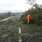 Tromba d’aria nel catanese, autostrada bloccata per la caduta di alberi