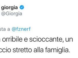 Domenico Bisazza nel tweet di Giorgia: “Notizia orribile e scioccante”
