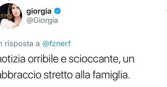 Domenico Bisazza nel tweet di Giorgia: “Notizia orribile e scioccante”
