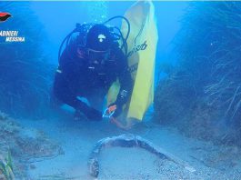 I Carabinieri del Nucleo Subacquei di Messina riportano alla luce un’ancora di epoca romana