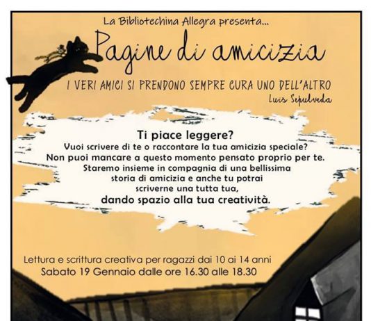 Pagine di Amicizia domani alla Bibliotechina Allegra