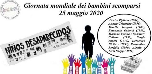 25 maggio Giornata mondiale dei bambini scomparsi #RITROVIAMOLI