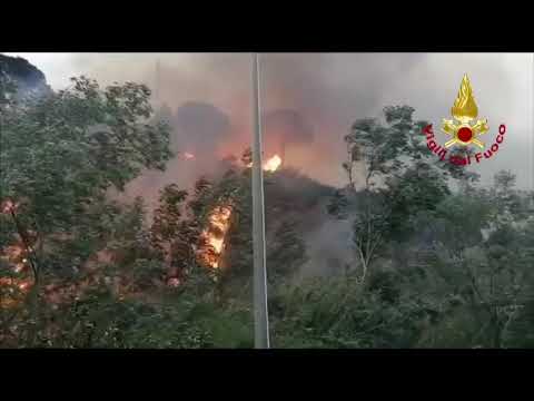 Ettari in fumo e pompieri in piena attività: famiglie evacuate, torna lo spettro degli incendi estivi