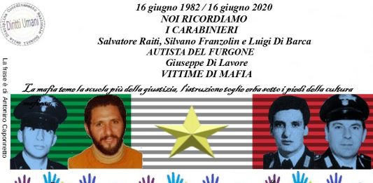 16 Giugno, i docenti dei Diritti Umani ricordano la strage mafiosa della Circonvallazione di Palermo, Pesavento “puntare sulla scuola”