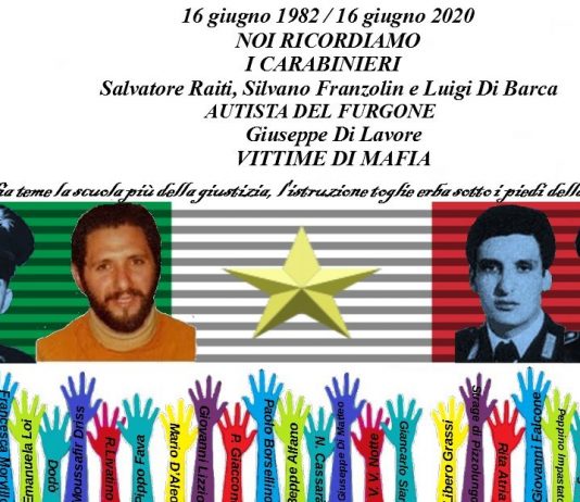 16 Giugno, i docenti dei Diritti Umani ricordano la strage mafiosa della Circonvallazione di Palermo, Pesavento “puntare sulla scuola”