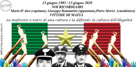 “Noi ricordiamo”. Commemorazione dei carabinieri D’Aleo, Bommarito e Morici, caduti in un agguato di stampo mafioso