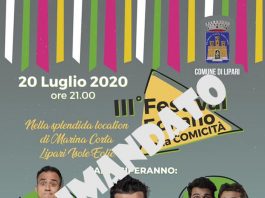 Rimandato il “Festival eoliano della comicità” a seguito della proroga delle misure di contenimento