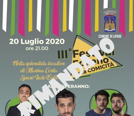 Rimandato il “Festival eoliano della comicità” a seguito della proroga delle misure di contenimento