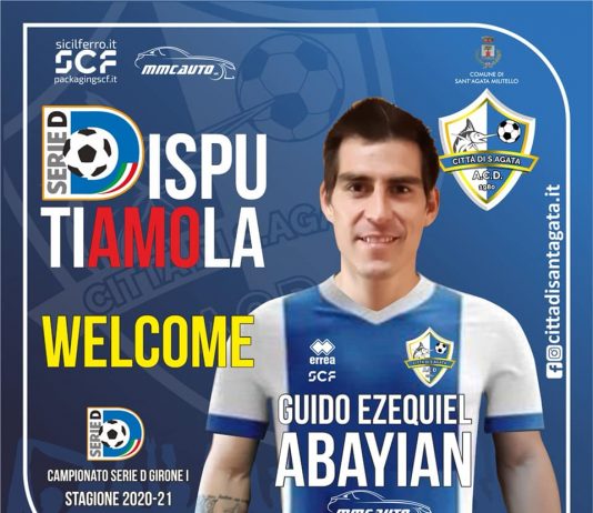 L’attaccante argentino Guido Abayian al Città di Sant’Agata
