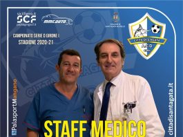 Serie D. Città di Sant’Agata: Andrea Consolo e Rory Germanà nello staff medico
