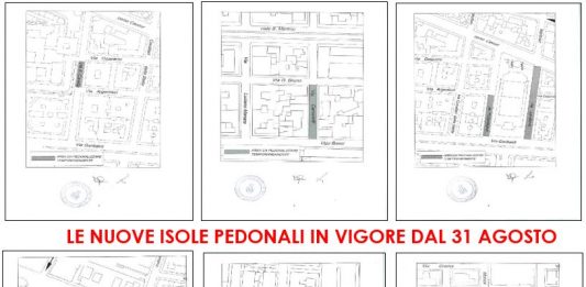 Da lunedì 31 agosto le nuove isole pedonali del centro, saranno in vigore fino al 30 dicembre