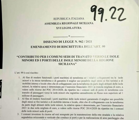 Galluzzo, attenzione per le Eolie: approvato contributo di 5 mln per i porti delle isole minori