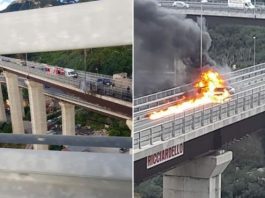 Auto in fiamme sulla A20, illeso il conducente: rallentamenti