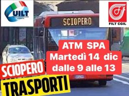 Atm Spa. Martedì 14 dicembre quattro ore di sciopero indetto da Filt Cgil e Uiltrasporti, che denunciano un tentativo di boicottaggio
