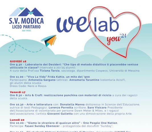 We Lab You, all’Istituto Modica 5 giorni di eventi culturali
