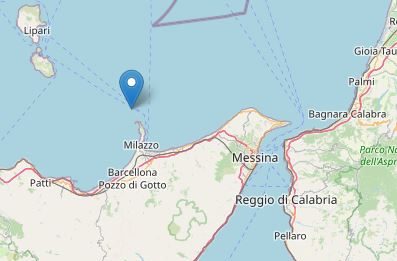Terremoto al largo di Milazzo, scossa di magnitudo 2.7