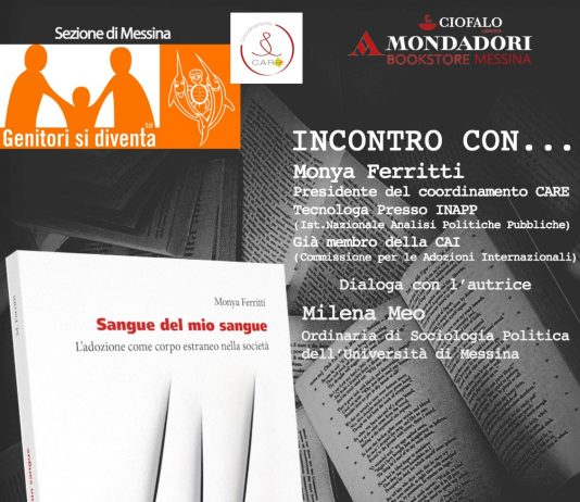 Libri: l’11 novembre “Sangue del mio sangue”, alla libreria Ciofalo Mondadori riflessioni sull’ adozione