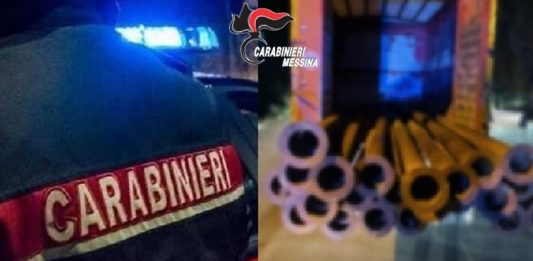 Denunciati tre individui per il furto di tubature dall’acquedotto comunale di Castelmola: refurtiva recuperata