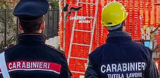 Controlli dei Carabinieri a Milazzo, violazioni alla sicurezza in un cantiere edile