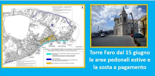 Torre Faro dal 15 giugno le aree pedonali estive e la sosta a pagamento