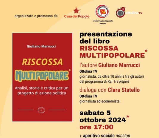Presentazione del libro “RISCOSSA MULTIPOPOLARE” oggi alla Casa del Popolo