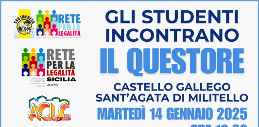 Giornata Nazionale Antiracket, gli studenti di Sant’Agata Militello incontrano il Questore di Messina